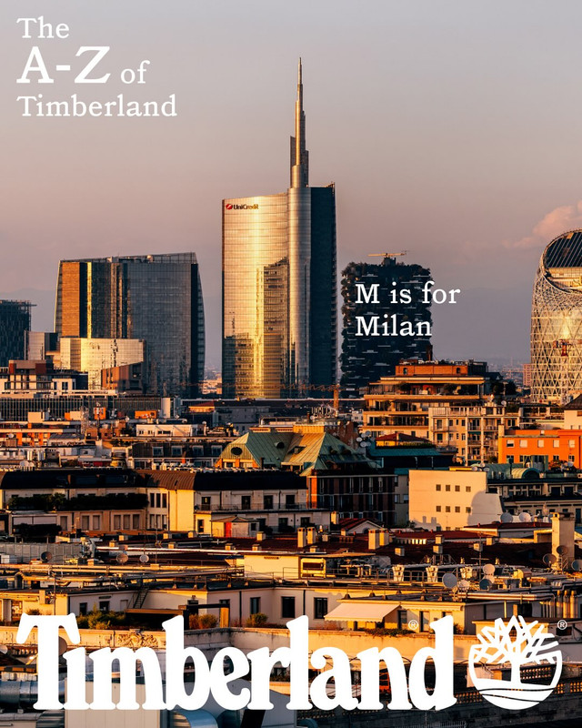 Timberland dalla A alla Z, M come Milan Milano nella campagna globale Timberland dalla A alla Z, M come Milan
