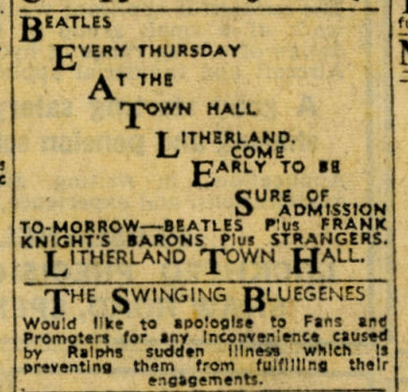 December 27, 1960 Litherland Town Hall, Liverpool, ENG