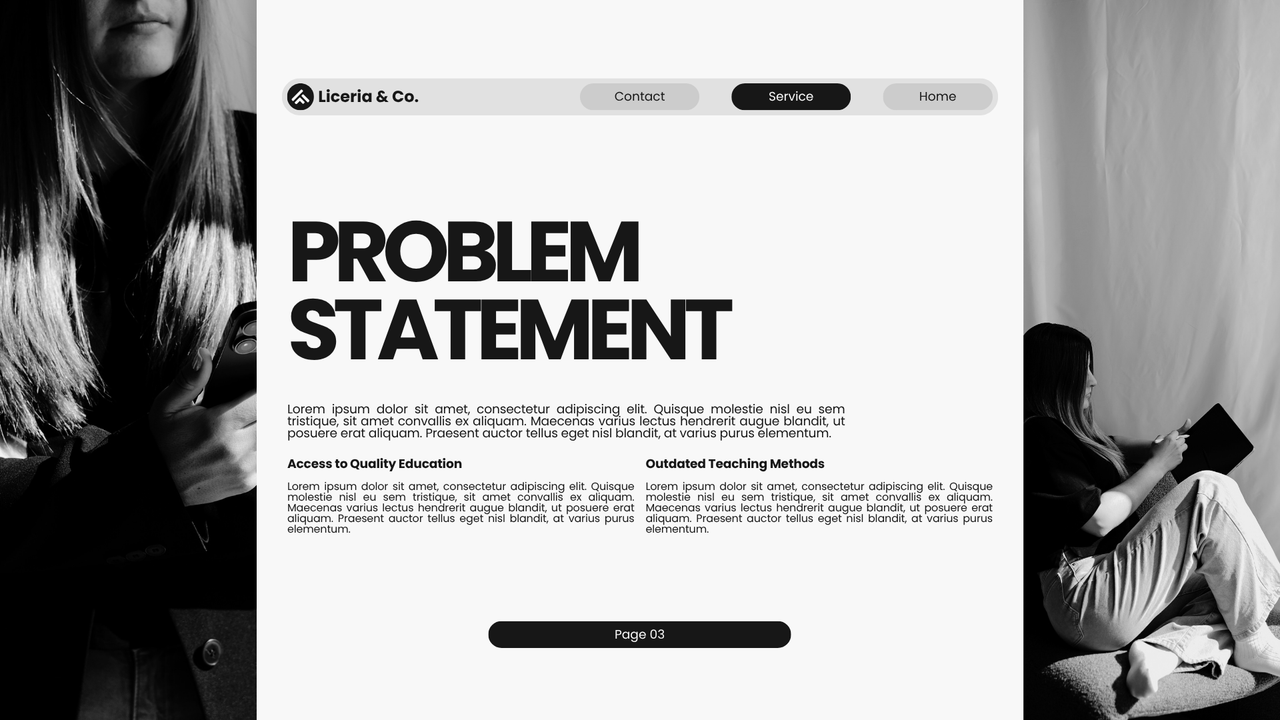 Black and White Minimalist Pitch Deck Presentation