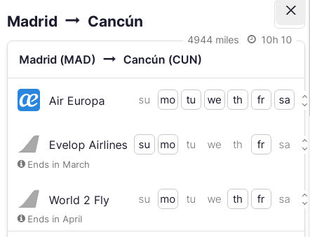 Vuelos a MÉXICO: MAD>CUN - Vuelos a MÉXICO. Compañías, Aeropuertos