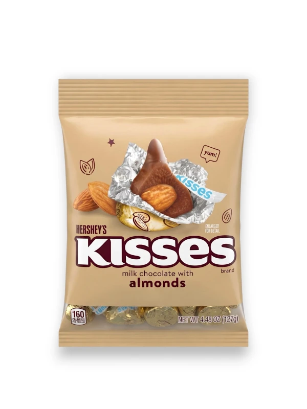 Hersheys Kisses Milk Chocolate With Almonds 4.48 Oz