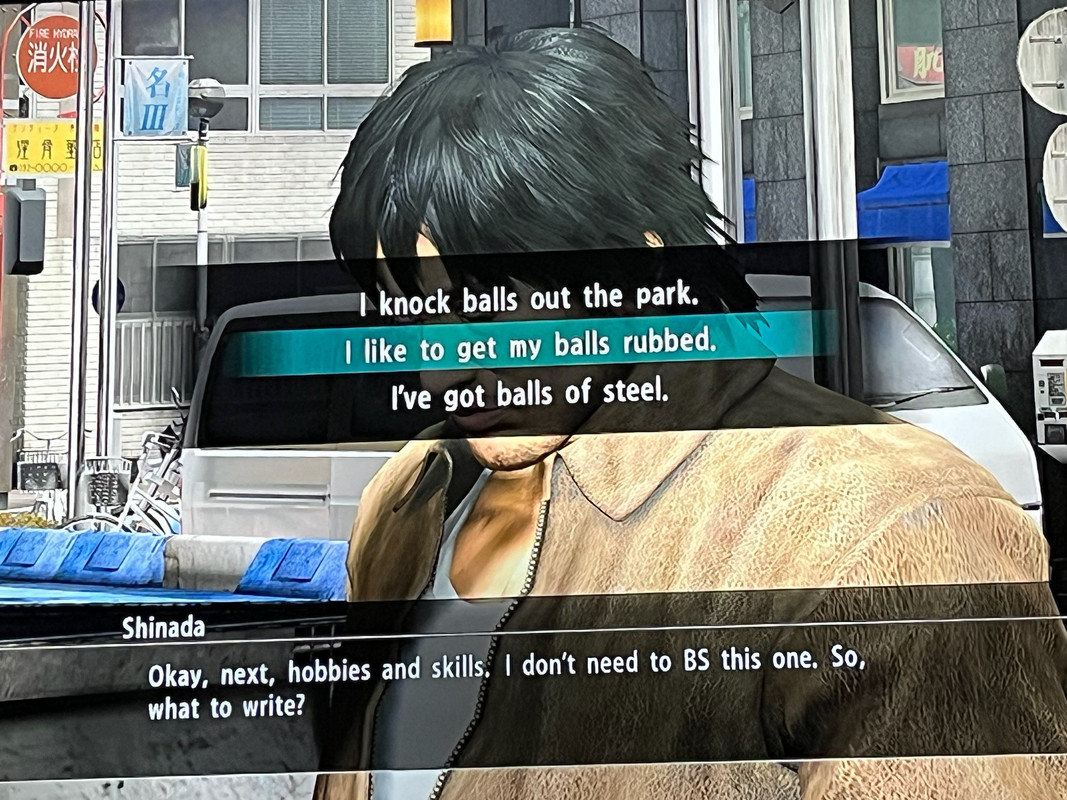 shinada saying 'i like to get my balls rubbed'