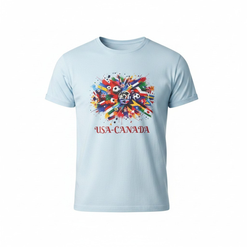 World Cup 2026 Retro Soccer Tee – Light Blue Edition