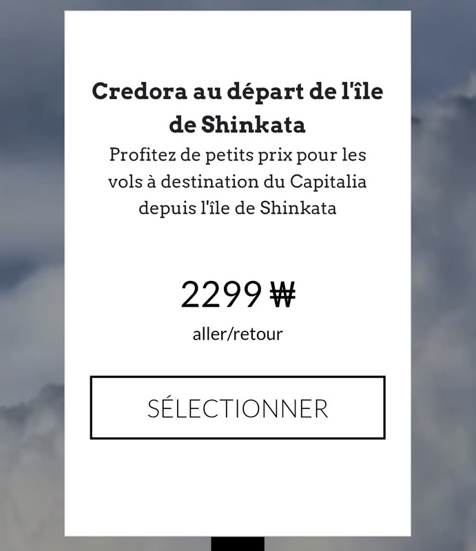Vols vers Credora depuis Shinkata Vols vers Credora depuis Shinkata