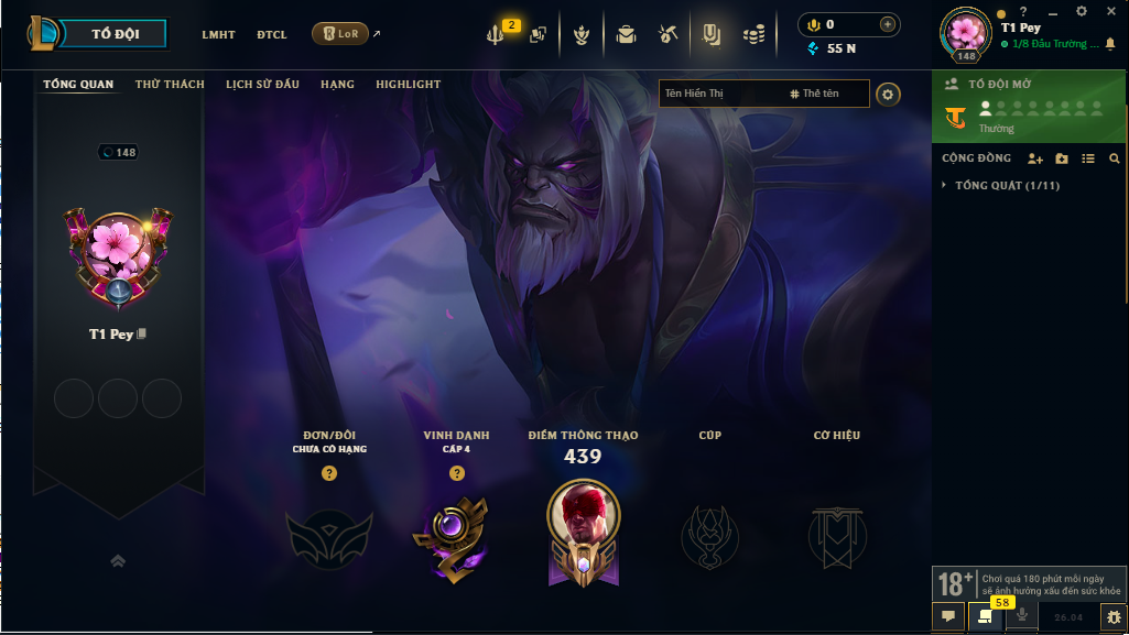 Acc LMHT # - Không Khung