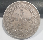 5 francos belgas de 1849 busto laureado 20200828-101613