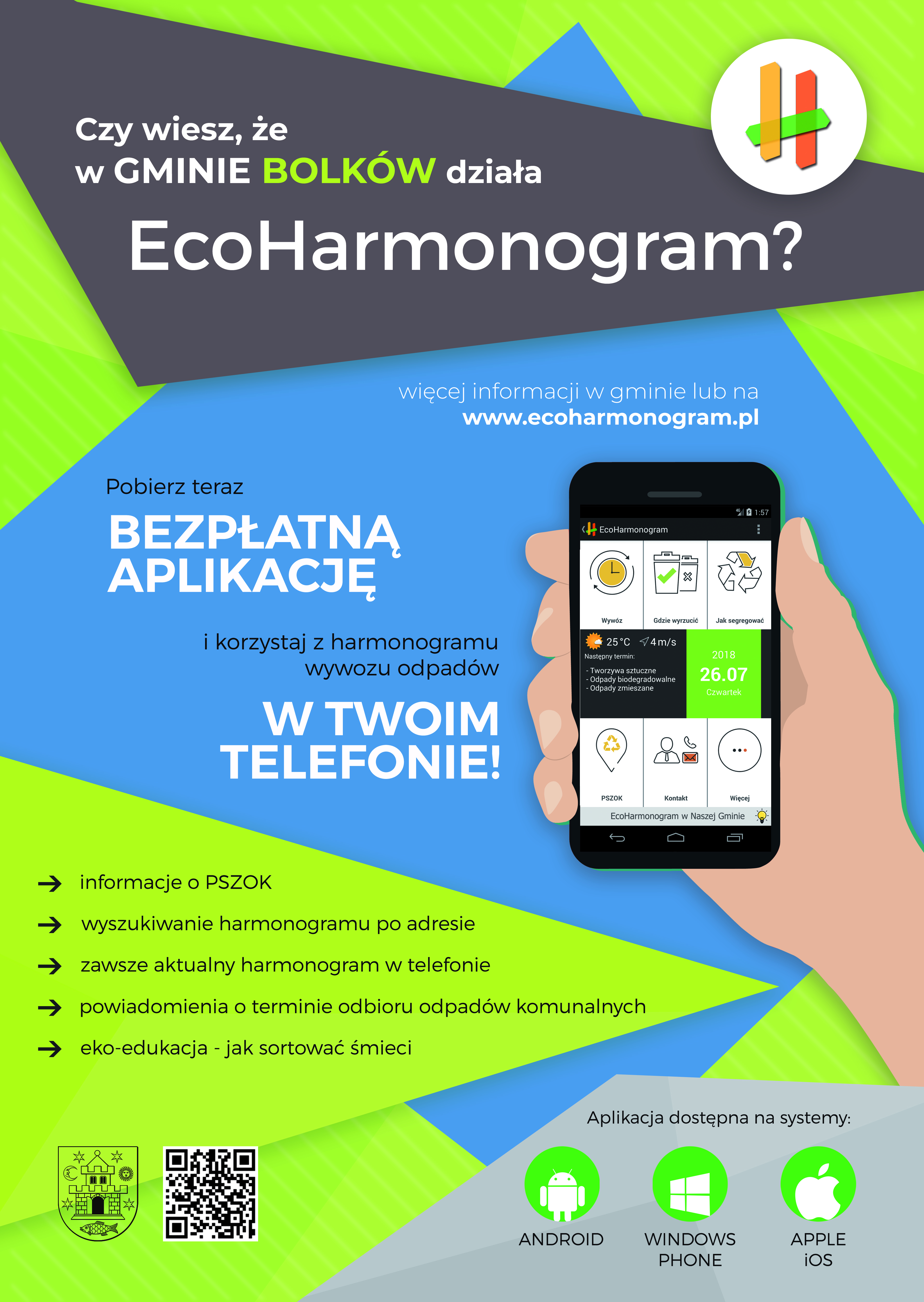 Plakat promujący aplikację ecoHarmonogram