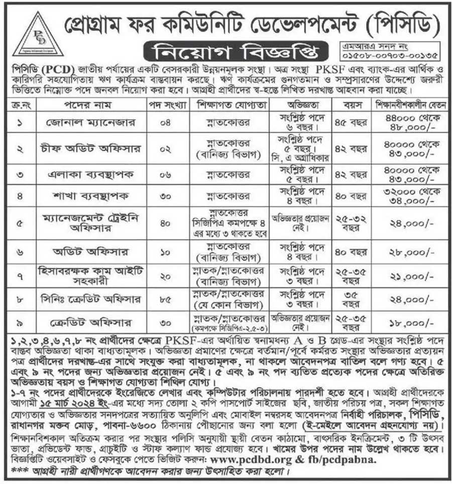 Palli Karma Sahayak Foundation Job Circular 2024