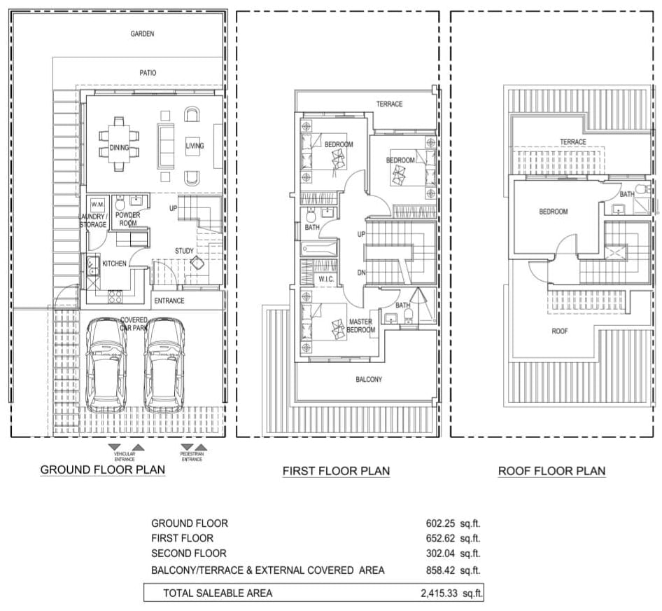 Keyplan and layout diagram for a 4-bedroom townhouse in Violet 4 at DAMAC Hills 2 showing unit positioning and community arrangement — Violet 4 4-BR Distress Deal floorplan reference