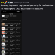 Kat - £450 day across both accounts