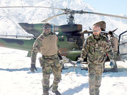 ALAT Gazelle Viviane being refuelled at Camp Nijrab, Afghanistan