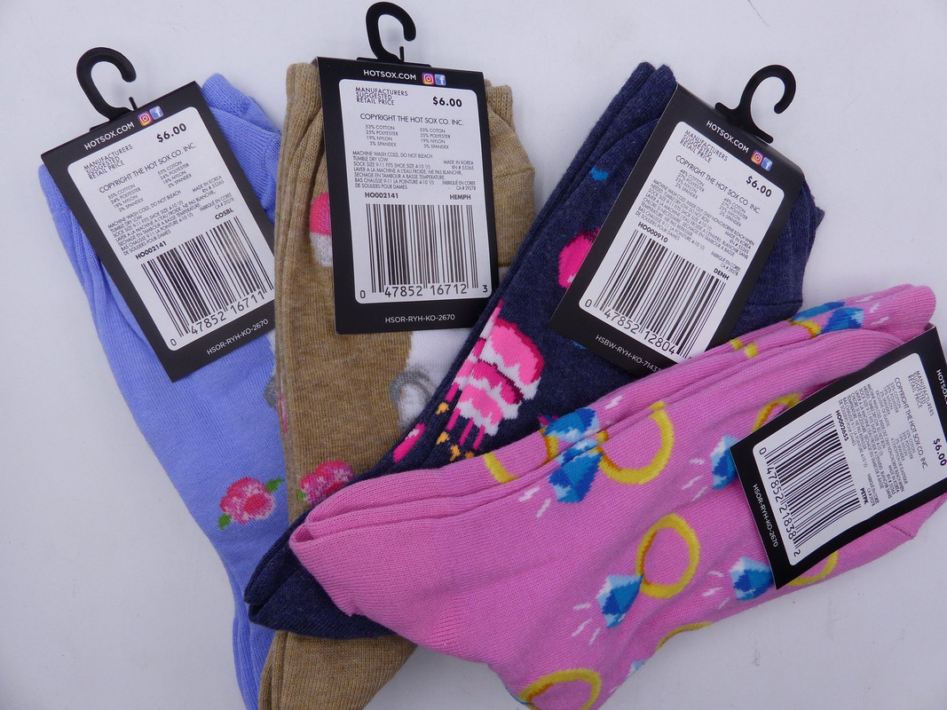 LOT OF 4 HOT SOX HO002655 HO000910 HO002141 WOMENS MIXED CREW