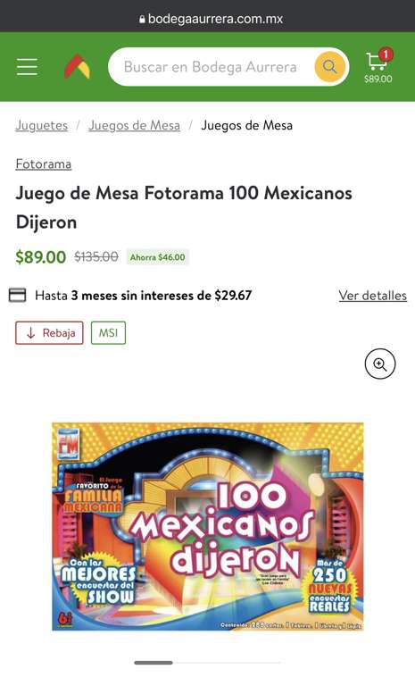 Bodega Aurrera: 100 mexicanos dijeron juego de mesa 
