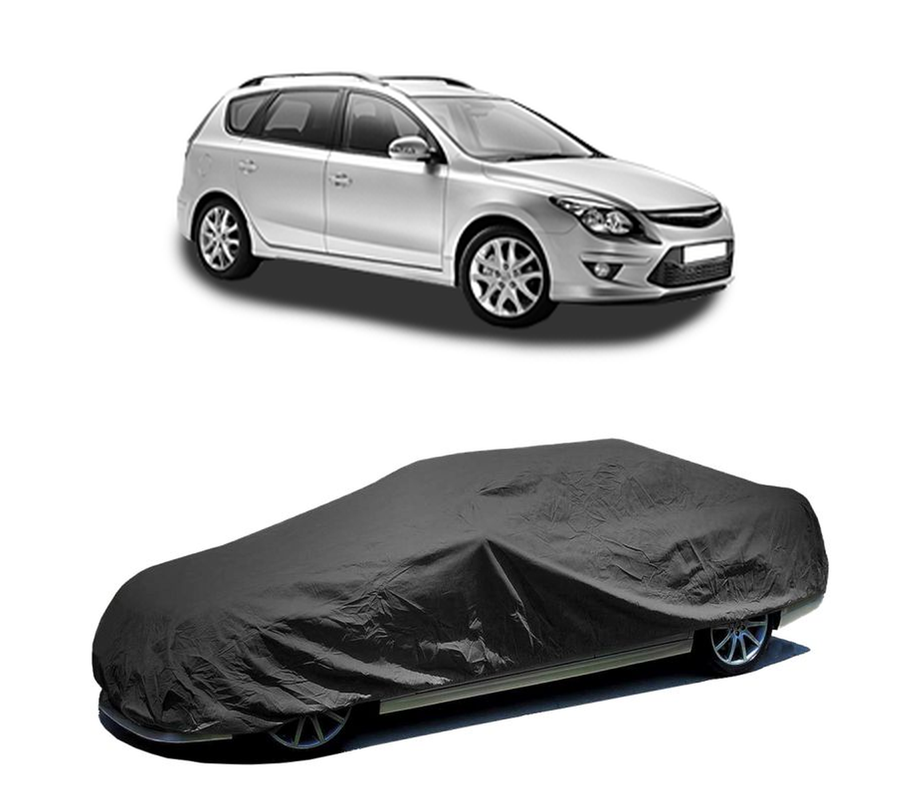 Husa tip prelata auto pentru HYUNDAI i30 Estate (GD) 2012 - 2017,culoare negru, material textil impermeabil, rezistanta la intemperii praf UV, CARPASSION Husa Protectie