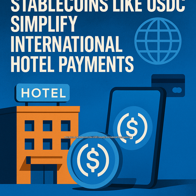 How does using stablecoins like USDC simplify international hotel payments
