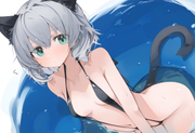 1girl, sanya v. litvyak, strike witches, mikozin, slingshot swimsuit, navel, gro s-3520783459