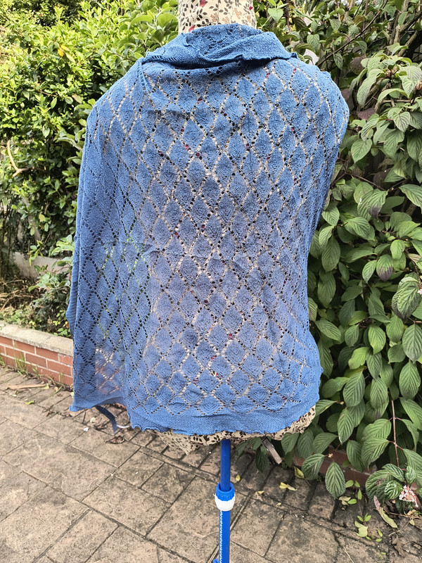 Blue Knitted Shawl