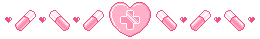 medical themed divider with pills and hearts