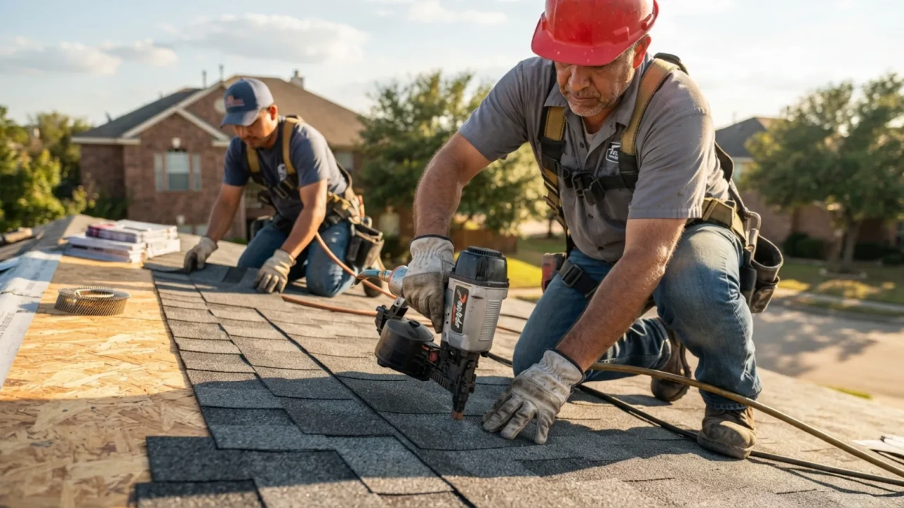 Roof replacement in progress San Antonio residential home