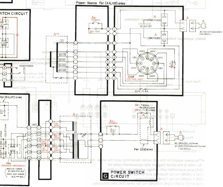 Technics-SU-600-Schematics-Mains Wiring