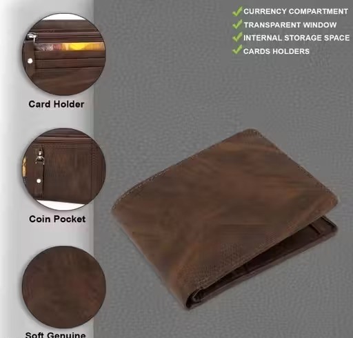 Men Casual, Ethnic, Formal Tan Artificial Leather Wallet (3 Card Slots) double zip.(W102)