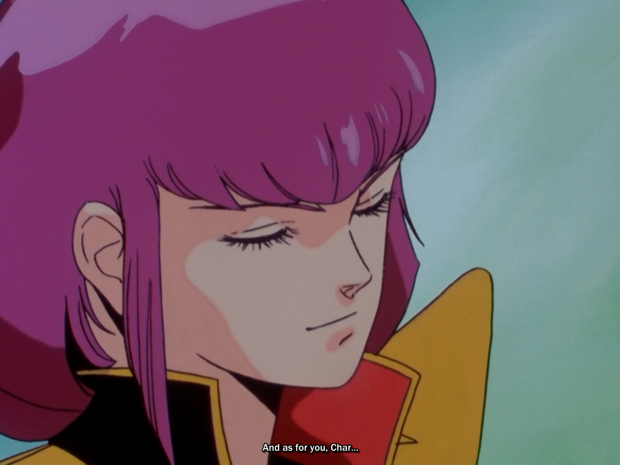 The frame cuts in closer to her face, and she looks contemptuously smug as she continues, "And as for you, Char..."