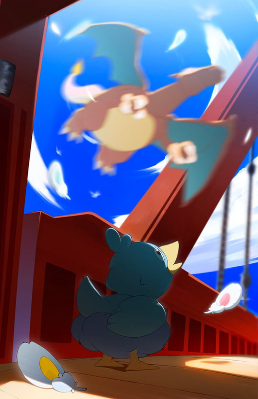 charizard-and-ducklett-pokemon-drawn-by-