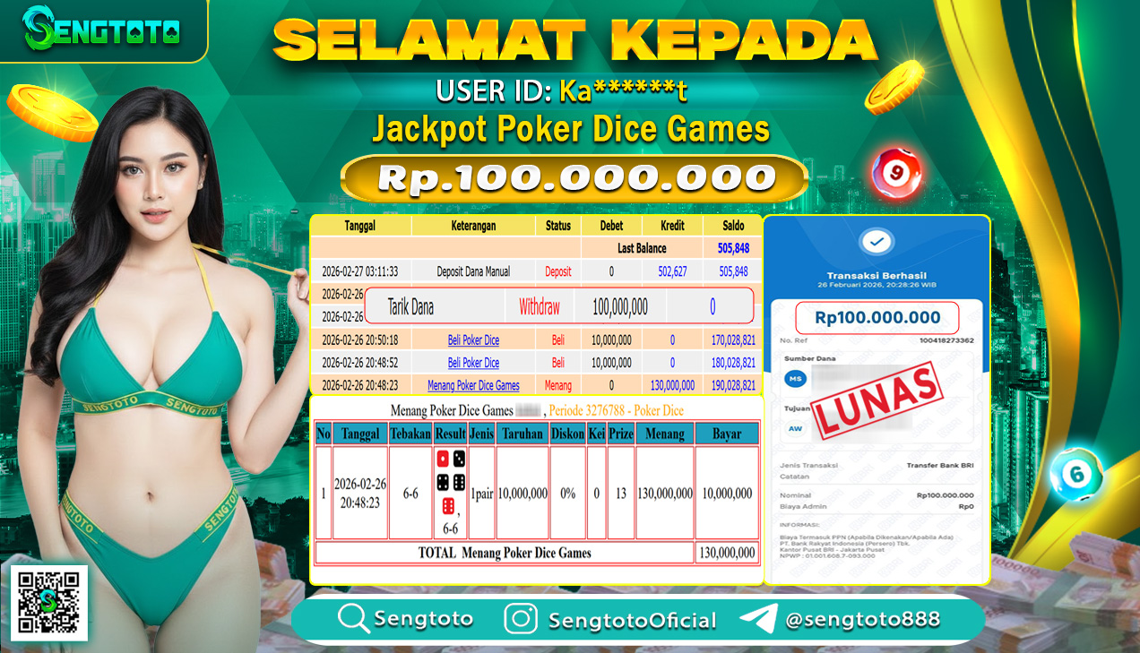 BUKTI PEMBAYARAN LIVEGAME POKER DICE GAMES