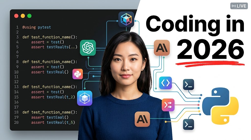 AI-generated example result for the youtube-thumbnail prompt: Coding & Programming YouTube Thumbnail AI Prompt #49 – Single-Scene Composition