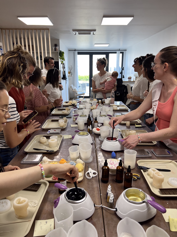 Bougies en cours de séchage
