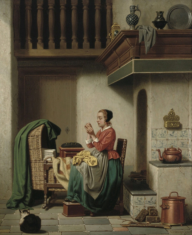 3-Charles-Joseph-Grips-Doing-the-Needlework-1864