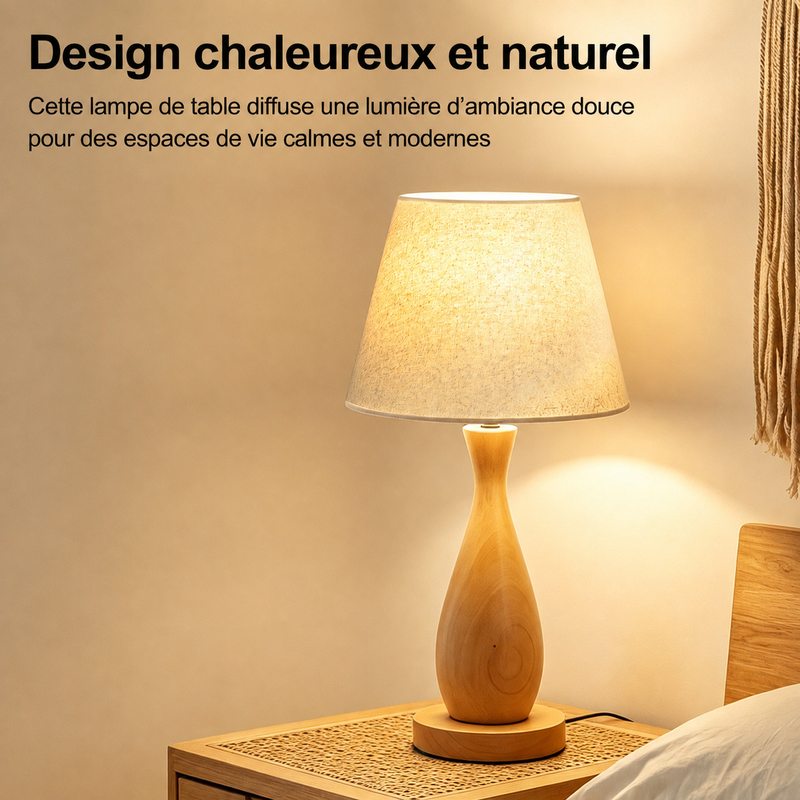 Abat-jour en lin beige