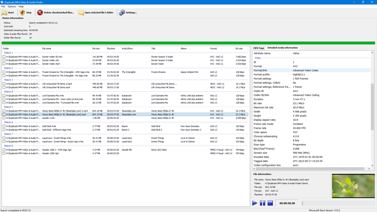 3delite Duplicate MP4 Video and Audio Finder 1.0.29.42