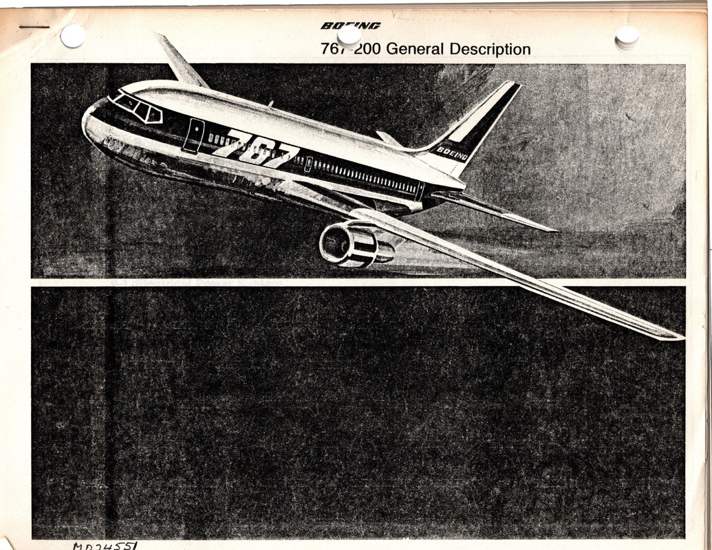 Image for Boeing 767-200 General Description. Two Identical Photocopied and Stapled Corporate Product Brochures on the Boeing 767-200 Program.