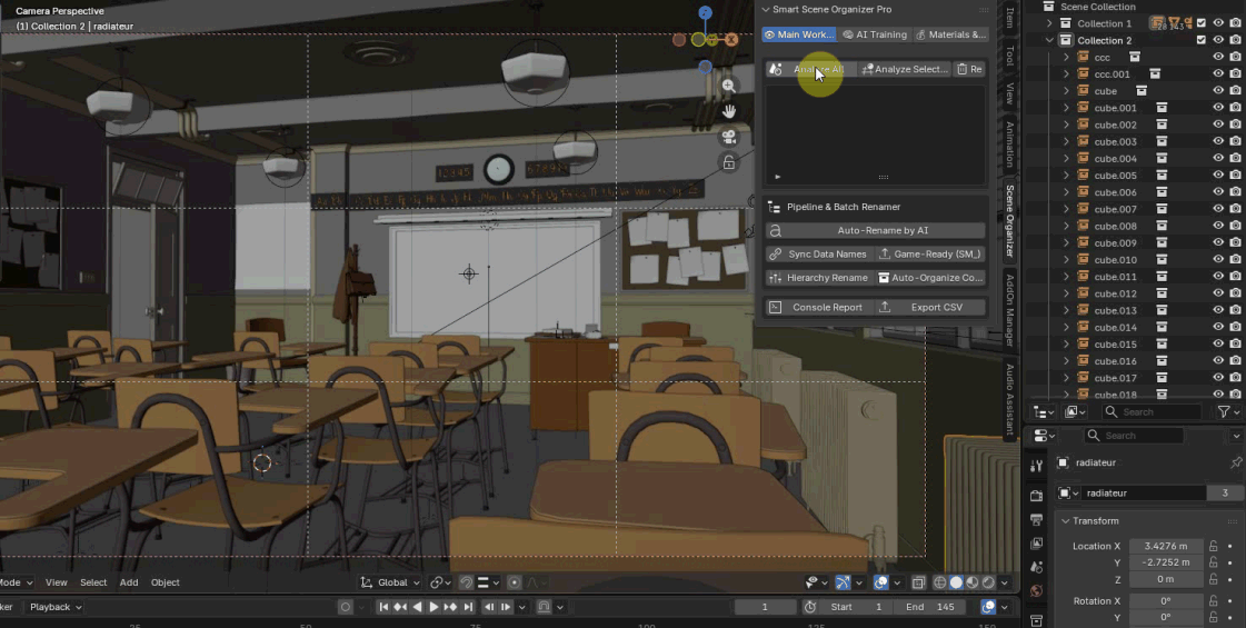Smart Scene Organizer for Blender