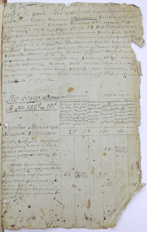 л. 001 титул. дер. Максинерь 1795 г.