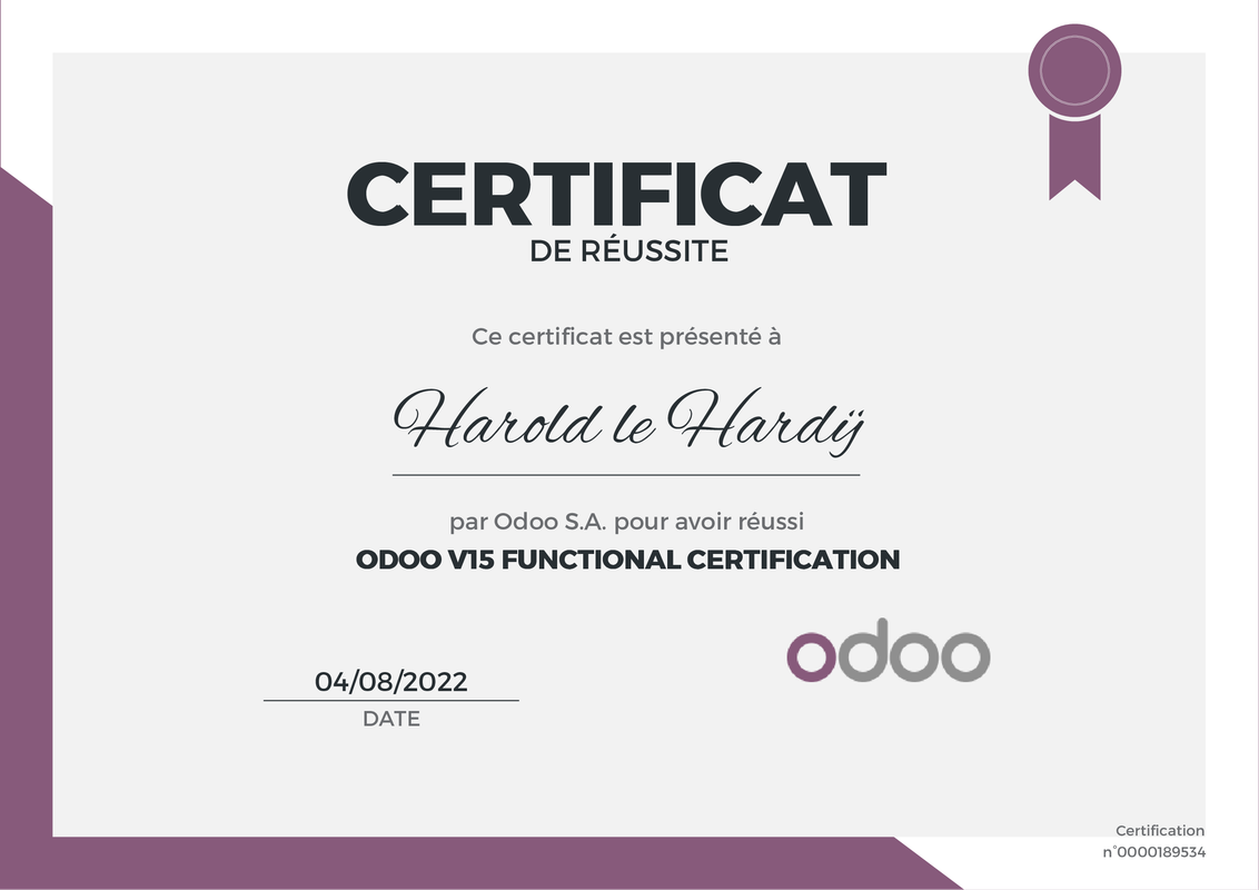 Certification (v15) HLH