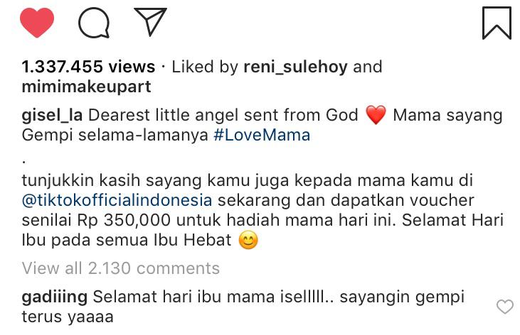 Ucapan dan pesan Gading Marten untuk Gisella Anastasia