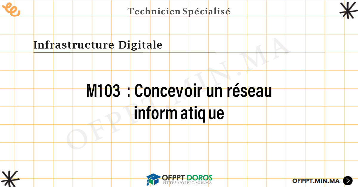 Sommaire détaillé du cours Concevoir un réseau informatique M103 OFPPT - Structure du module