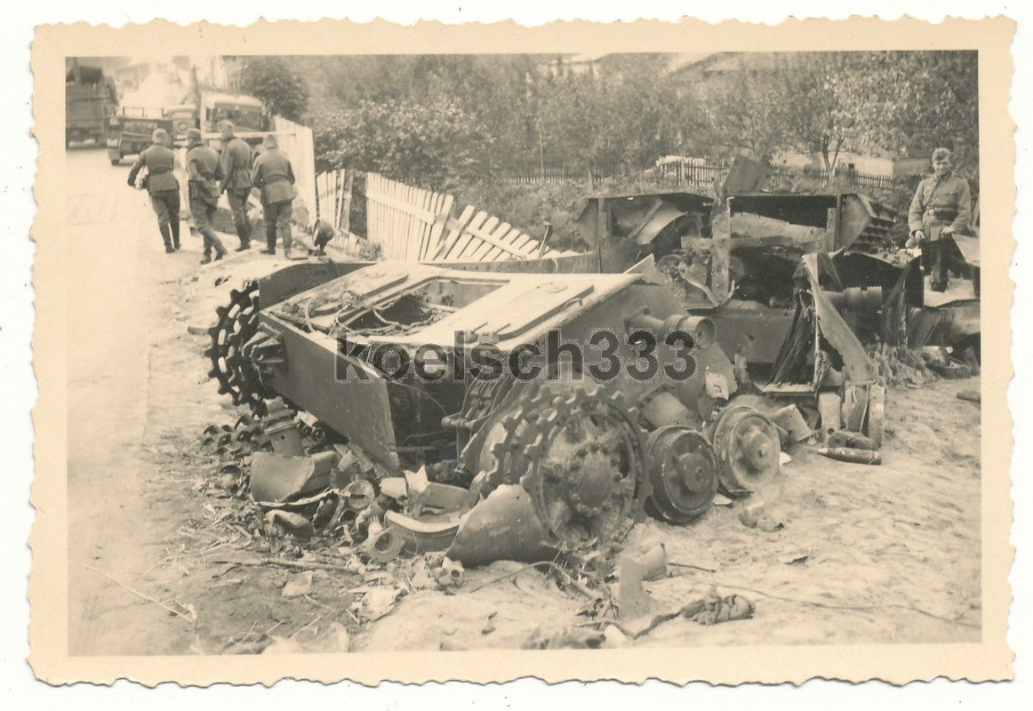 Foto explodierter Panzer IV in Polen 1939 polnische Panzerjäger 