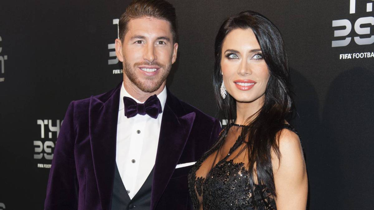 Sergio Ramos with his wife