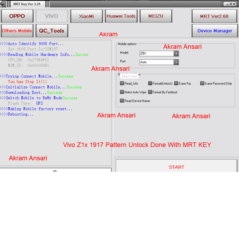 Mrt World First Vivo Z1x 1917 Pattern Unlock Done Akram Ansari
