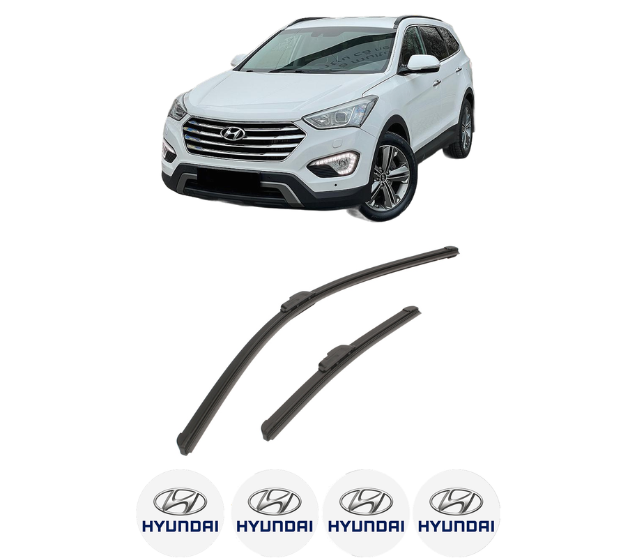 Set stergatoare auto HYUNDAI GRAND SANTA FÉ din 2013-2018, pentru parbriz auto, 2 bucati, Bosch Aerotwin Retrofit, din cauciuc siliconat rezistent, 4 Stickere Auto HYUNDAI