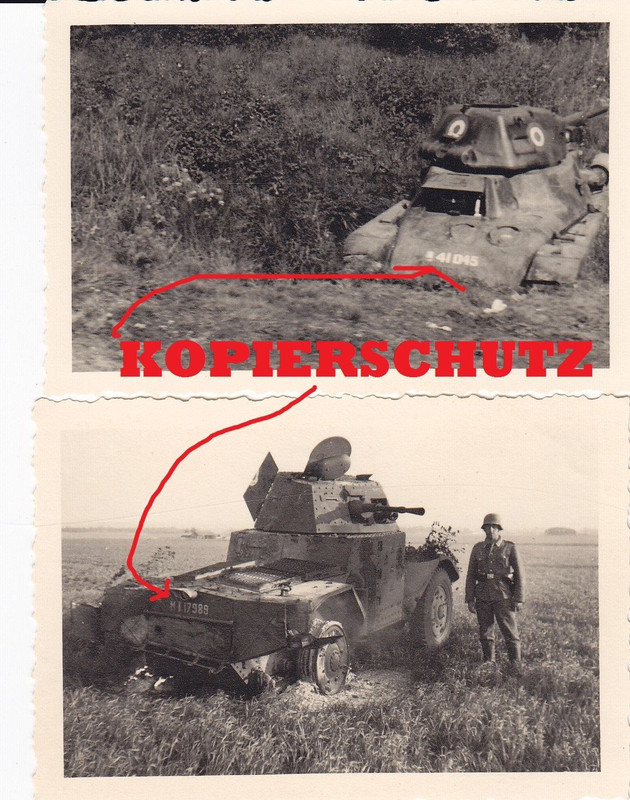 erbeutete französische Panzer Panzerwagen bei LA