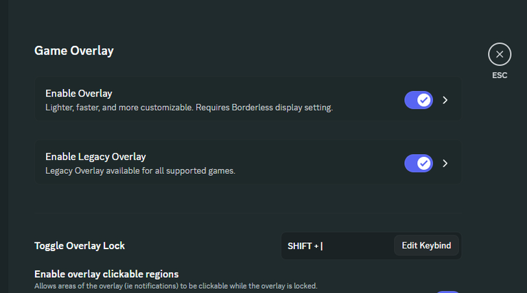 Discord Overlay Settings