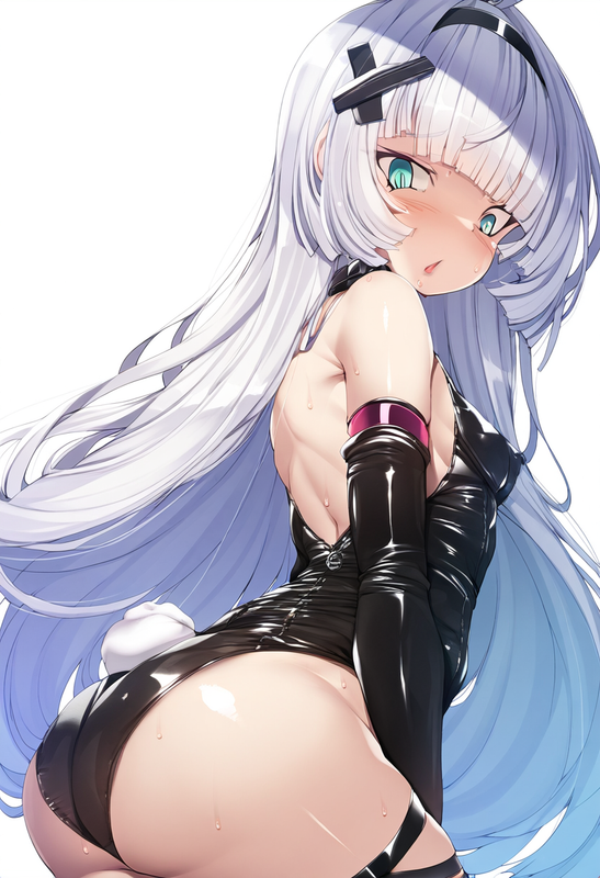 1girl, torisan, aqua eyes, long hair, hime cut, white hair, {short bangs}, old,  s-3207303339