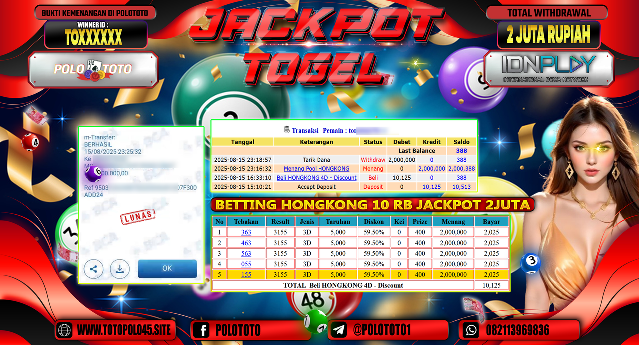POLOTOTO JACKPOT TOGEL HONGKONG LOTTO Rp.2.000.000,-