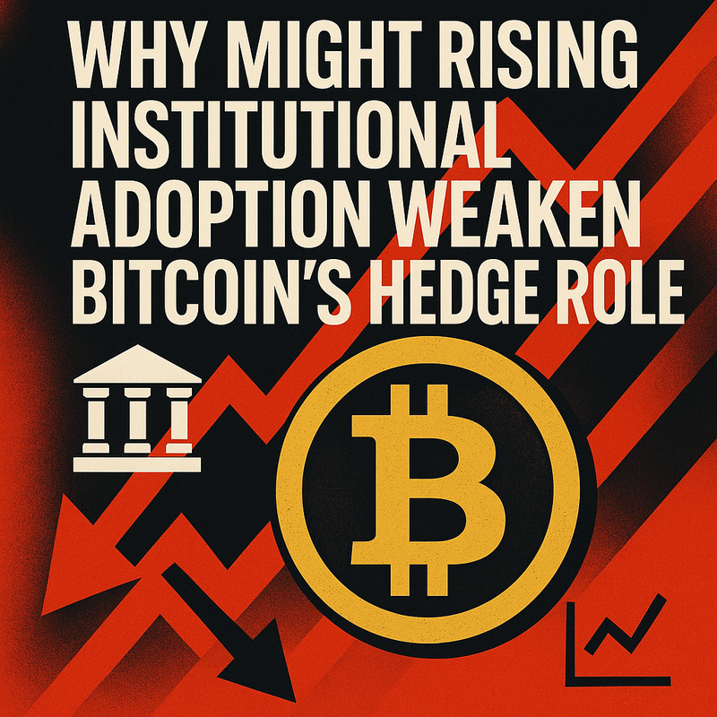 Why might rising institutional adoption weaken Bitcoin’s hedge role