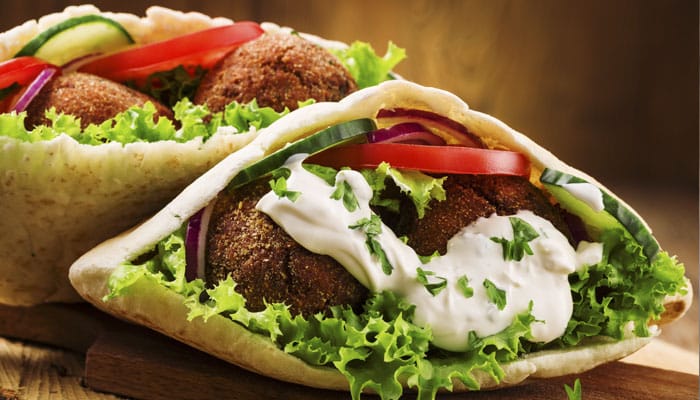 Kebab pita de falafel