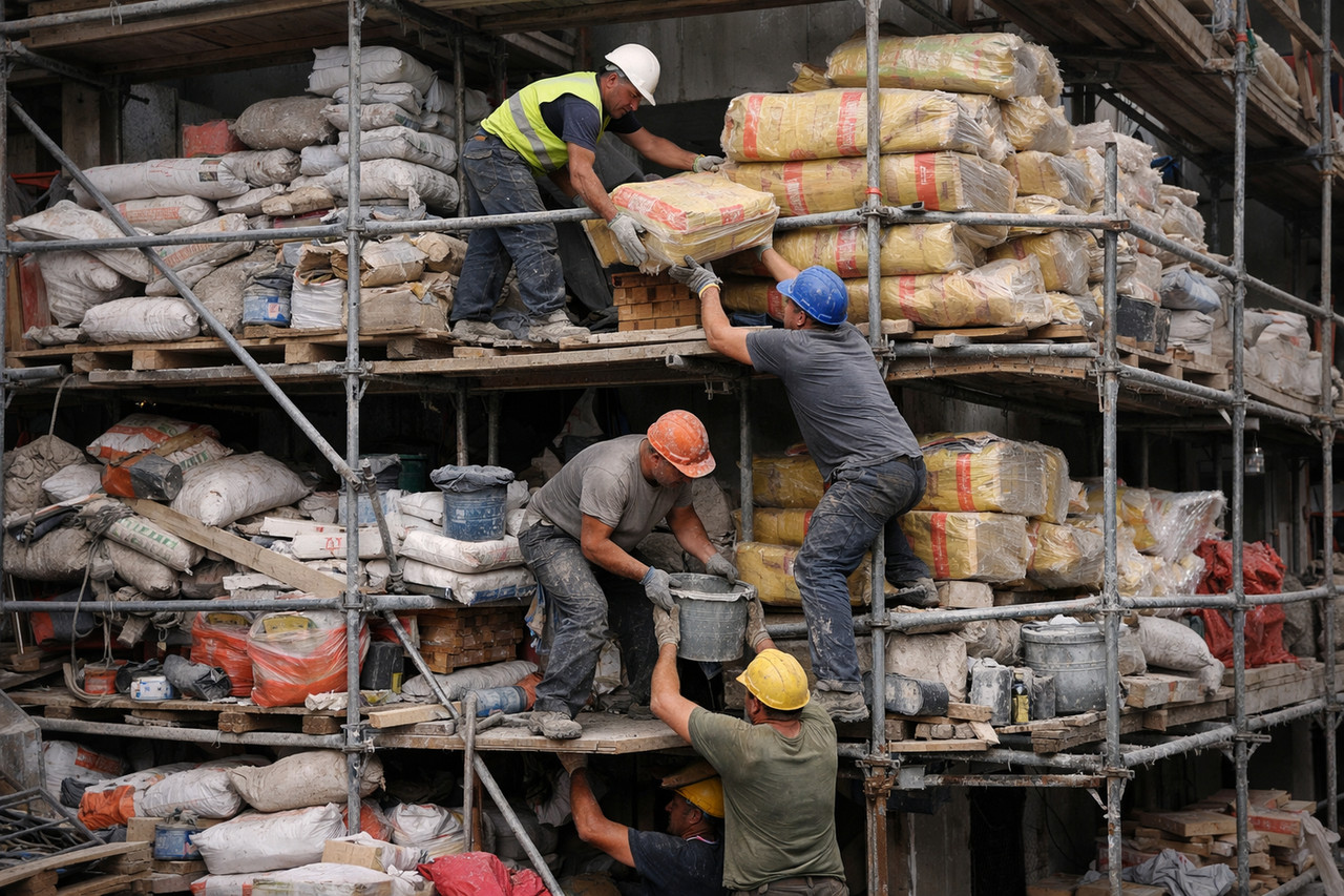 Подготовка лесов к фасадным работам